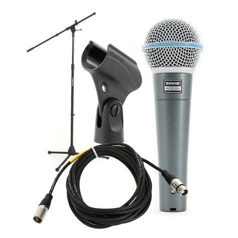 beta 58 mic|Shure Beta 58A Handheld Microphone Bundle with Stand and Cable.